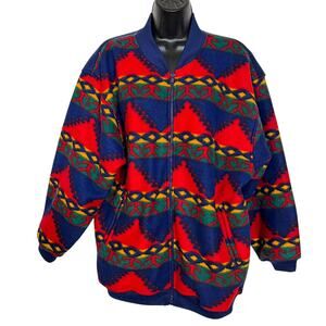 Vtg 90s Winterset Aztec Fleece Pullover Jacket Womens M Southwestern Gorpcore